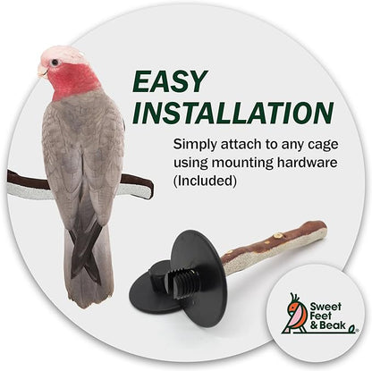 Superoost Manzanita Pumice Pedicure Perch- Easy to Install Bird Cage Accessories for Healthy Feet, Nails and Beak - Natural Bird Perches Imitates Birds&