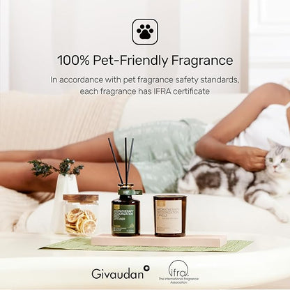 Reed Diffuser for Pet Odor Elimination, White Rose, Non-Toxic &amp; Pet-Friendly Air Freshening, 6 Oz