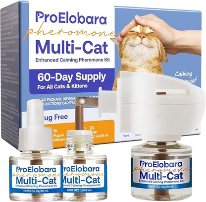 Cat Calming Pheromone Diffuser: Cat Calming Pheromones Diffusers - Reduces Stress &amp; Anxiety with Calming Pheromones