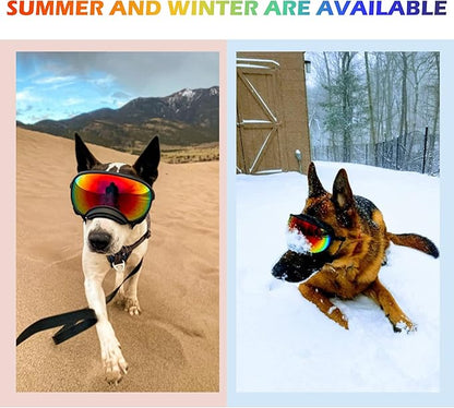 Large Dog Sunglasses with Adjustable Strap UV Protection, Winproof, Suitable for Medium-Large Dogs