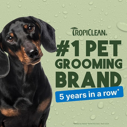 TropiClean Dog Perfume, Long Lasting Lime &amp; Coconut Cologne, Deodorizing Spray for Smelly Dogs, After Bath Detangling Spray with Vitamin E, Safe for Cats, 8oz.