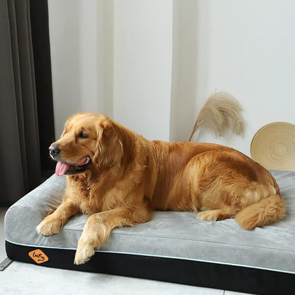 Laifug Orthopedic Memory Foam Extra Large Dog Bed Pillow(50"x36"x10", Slate Grey) Durable Water Proof Liner &amp; Removable Washable Cover &amp; Smart Design