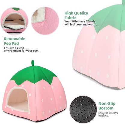 Guinea Pig Hideout Bed Rabbit House Cave Accessories Cozy Hide-Out for Bunny Hedgehog Ferret Chinchilla&amp;Other Small Animals