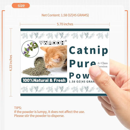 Premium Catnip for Cats &amp; Kittens – Cold-Processed, High Potency Nepetalactone, 100% Pure Leaf-Only Catnip for Toys, Scratchers, Refills, Stimulates Play &amp; Protects Furniture - 45g