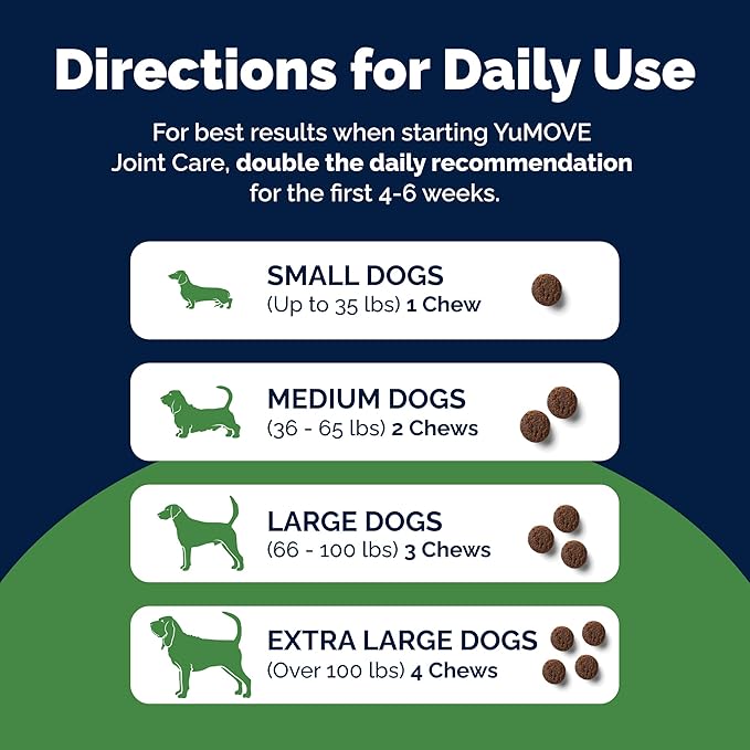 Yumove Hip &amp; Joint Supplement for Dogs with Glucosamine, Hyaluronic Acid, Green Lipped Mussel &amp; Omega 3 Joint Supplement - Regular or Advanced Strength (180ct, Advanced Vet Strength Soft Chews)