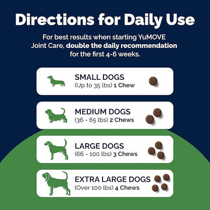 Yumove Hip &amp; Joint Supplement for Dogs with Glucosamine, Hyaluronic Acid, Green Lipped Mussel &amp; Omega 3 Joint Supplement - Regular or Advanced Strength (180ct, Advanced Vet Strength Soft Chews)