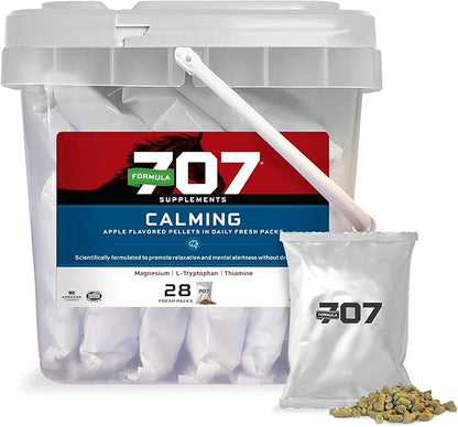 Formula 707 Calming Equine Supplement, Daily Fresh Packs – Anxiety Relief and Enhanced Focus for Horses – L-Tryptophan, Thiamine &amp; Magnesium