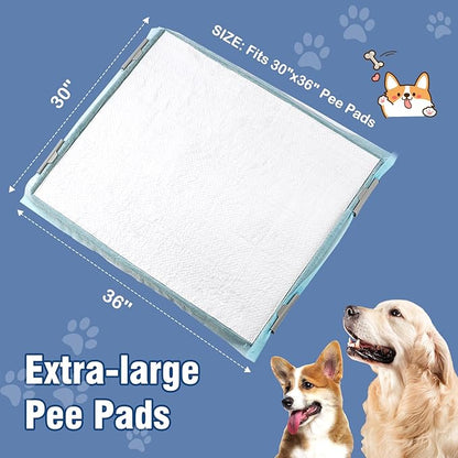 TIMINGILA Puppy Pads&amp; Holder Set, 20-Count 30"x36" Super Absorbent Disposable Pads – Ideal for Pet Potty Trays, Extra Large Leak-Proof Design for Puppies, Dogs, and All Breeds