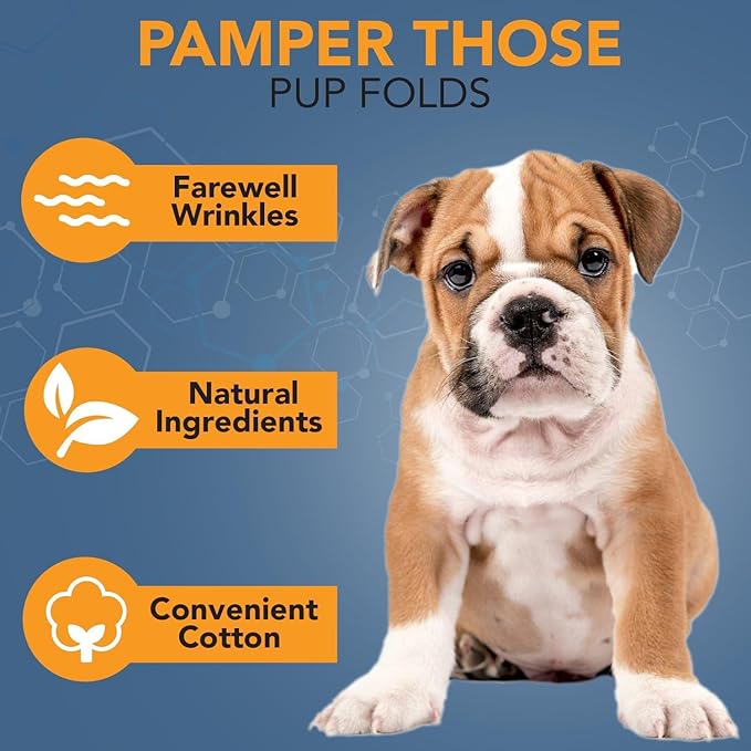 NOVEHA Wrinkle XL Wipes for Dogs | Wipes for Bulldog, French Bulldog, Pug, English Bulldog – Wipes for Multiple Areas Removes Dirt, Wrinkles, Folds, Tear Stain, Tail Pockets &amp; Paws (240 Counts)