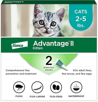 Advantage II Kitten Vet-Recommended Flea Treatment &amp; Prevention | Cats 2-5 lbs. | 2-Month Supply