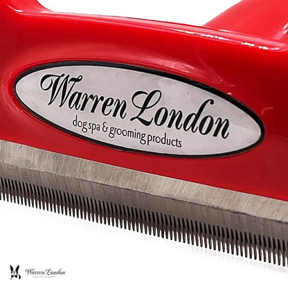 Warren London Deshedding Brush for Large Dogs, Long Hair | 4″ Stainless ¼″ Blade | Rapid Undercoat Removal for Goldens, Huskies &amp; Collies | Pro Grooming Handle