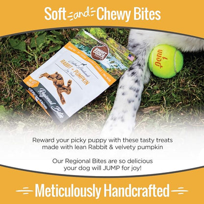 Smart Cookie All Natural Dog Treats - Rabbit &amp; Pumpkin - Training Treats for Dogs &amp; Puppies with Allergies, Sensitive Stomachs - Soft Dog Treats, Grain Free, Chewy, Human-Grade, Made in USA - 5oz Bag