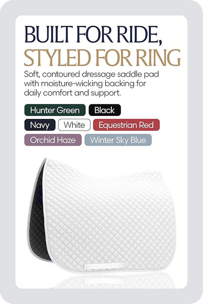 Equinavia Harstad Dressage Saddle Pad | Classic &amp; Durable | Moisture-Wicking Tricot Backing