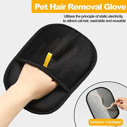 2 Pack Pet Hair Removal Gloves for Cats &amp; Dogs,2025 Electrostatic Pet Hair Removal Gloves for Bedding,Reusable &amp; Washable Efficient Grooming Gloves for Clothing,Furniture,Carpet,Car Seat,Pet Grooming