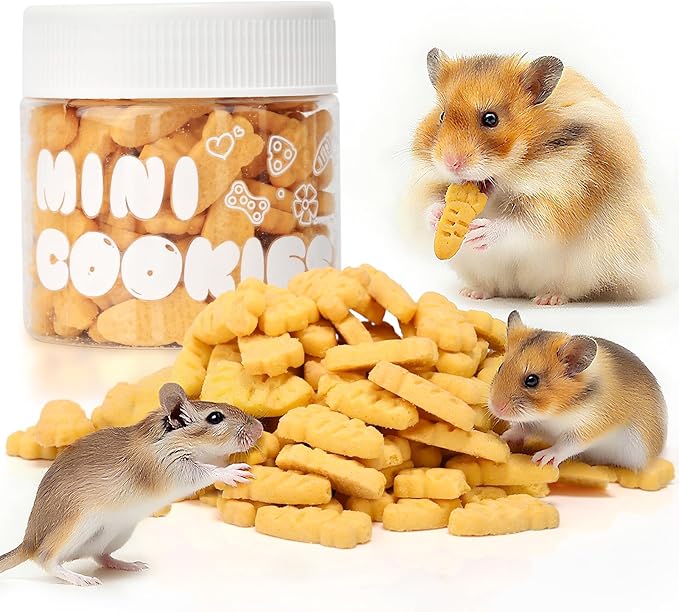 Abizoo Hamster &amp; Gerbil Treats, Crunchy Baked Hamster Snacks with Carrot and Yeast, Natural Training Reward Chew Treats for Small Animals, Supports Digestion and Dental Health