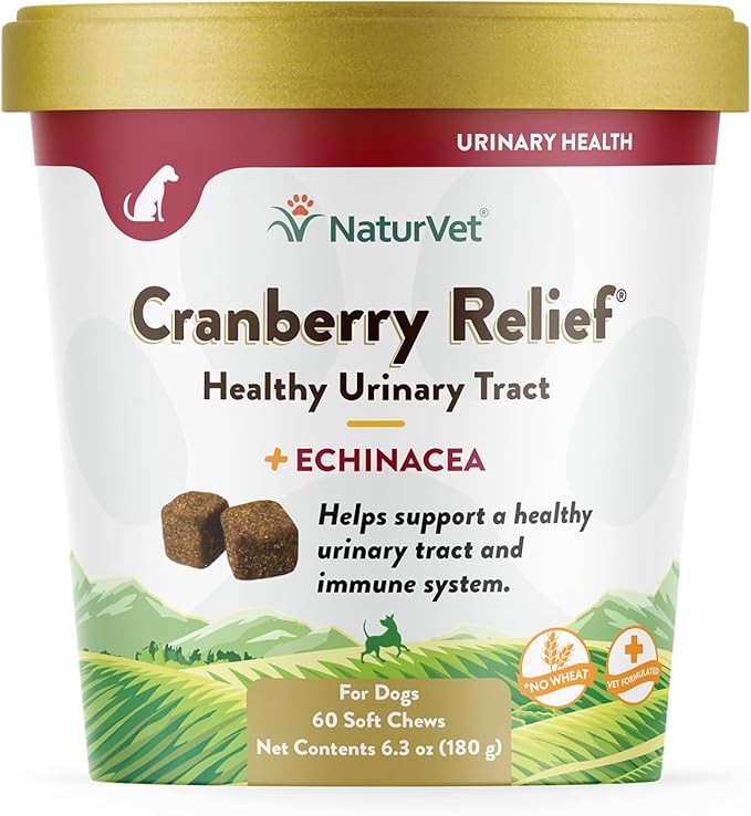 NaturVet – Cranberry Relief Plus Echinacea – Helps Support a Healthy Urinary Tract &amp; Immune System – 60 Soft Chews