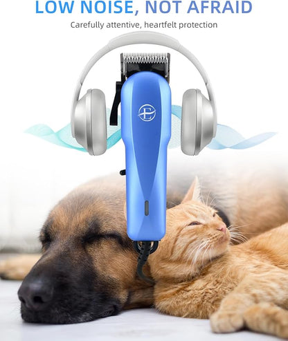 Professional Dog Grooming Clippers Kit, 24V High Power for Thick Coats, Quiet Dog Clippers with 10 Metal Guard Combs &amp; Brush, Ideal Dog Hair Remover for Cats and Pets