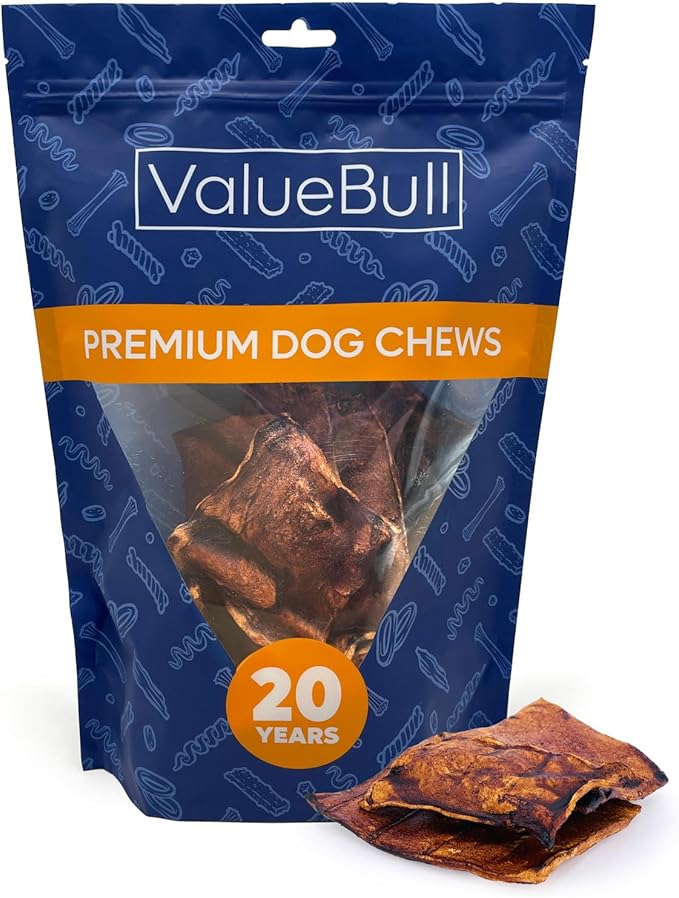 ValueBull USA Rawhide Chips, Natural Beef Flavor, 1 Pound - Natural &amp; Safe, USA Beef Hide, Long Lasting, Chemical Free, No Artificial Flavors