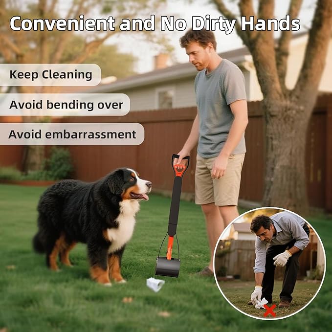 2 Pack 32 Inch Foldable Dog Pooper Scooper,Dog Poop Pick Up Tool for Large&amp;Small Dogs,Sturdy &amp; Light Weight,Easy to Carry and Clean