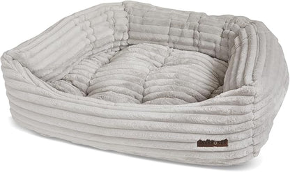 Jax &amp; Bones Dog Napper - Luna Grey Machine Washable Bed for Dogs - Extra Heavy Duty Bolstered Sides - Large Grey Dog Mat | 40 x 32 Inches