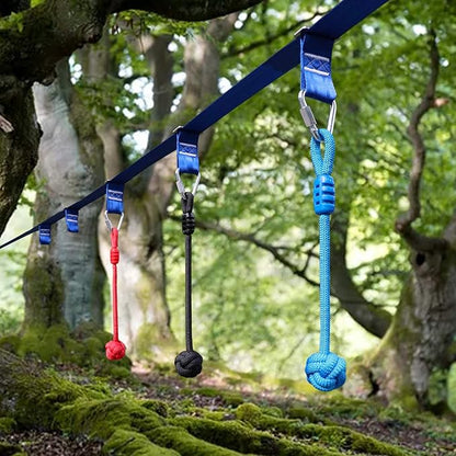 Rainbow Craft 3-Pack Ninja Fist Holds for Warrior Obstacle Course - Slackline &amp; Monkey Bar Accessories, Kids Backyard Ninja Training Equipment