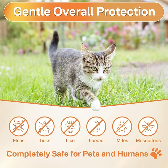 4-in-1 Flea Treatment for Cats Chewable, Natural Cat Flea and Tick Prevention Chewable Supplement for Skin &amp; Coat | Immunity Support | Digestive | Flea &amp; Tick Treatment for All Breeds &amp; Sizes