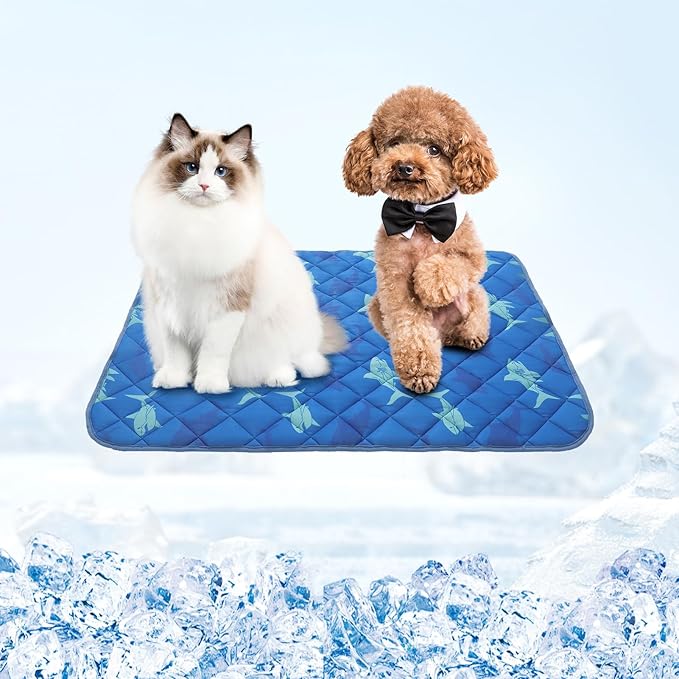 Homimp Dog Cooling Mat,19.5" x 27.5" Thicken Self-Cooling Mat for Dog&amp;Cat,Internal Waterproof&amp; Endothermic,Washable Pet Ice Cool Pad Blanket,Pet Sleeping Pad for Indoor Outdoor in Summer, Non-Toxic