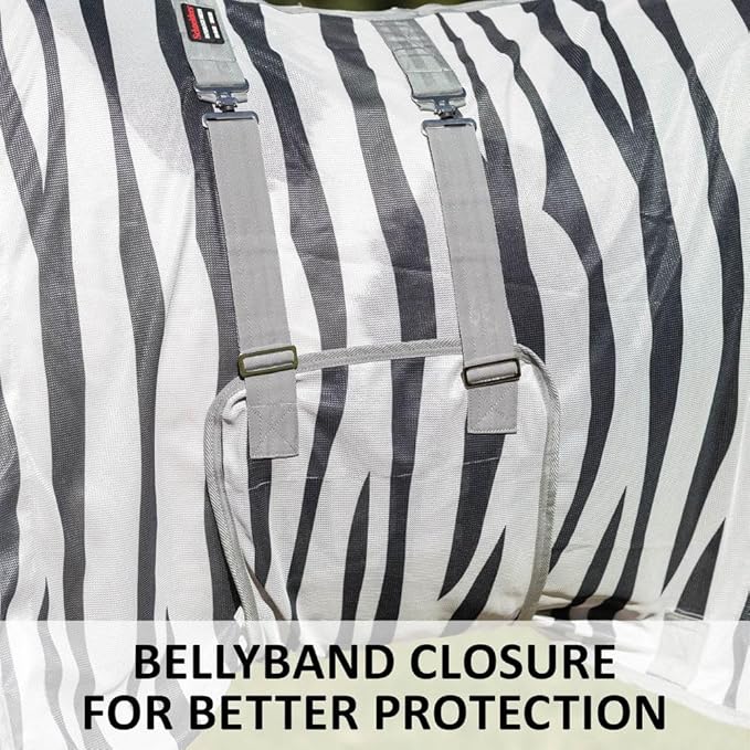 Schneiders Soft Interlock Mesh II Zebra Horse Fly Sheets | Striking Zebra Pattern for Fly Deterrence &amp; Superior UV Protection