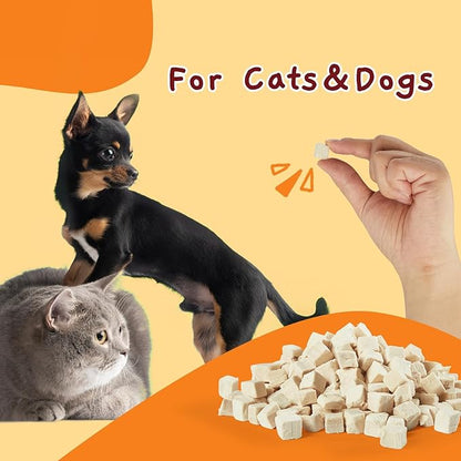 Jungle Calling Freeze-Dried Chicken Treats for Cats &amp; Dogs, Single Ingredient, Grain-Free, High Protein Training Rewards &amp; Food Topper (Chicken Cubes, 3.2 oz)