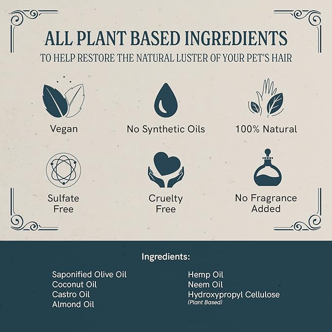 JR Liggett’s Natural Liquid Cat Shampoo for Sensitive Skin - 100% Detergent Free, Non-GMO &amp; Biodegradable - Tear-Free, Hypoallergenic Formula Soothes Dry Itchy Skin - Safe for Puppies - 8.45 fl oz