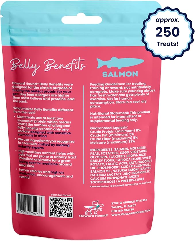 Training Treats for Dogs - Soft Salmon - Low Calorie Dog Training Treats for Sensitive Stomachs with Single Source Premium Protein, Corn Free, &amp; Soy Free Formula - 10 oz