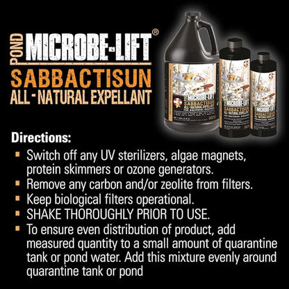 MICROBE-LIFT Sabbactisun Disease Treatment for Ponds and Outdoor Water Gardens, Disease Expellant for Pond Fish, 16 Fl Oz
