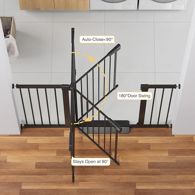 Cumbor 29.7-54.2" Wide Baby Gate for Stairs, Mom&