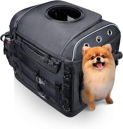KEMIMOTO Motorcycle Dog/Cat Carrier Bags Pet Voyagers for Street Glide Road King with Passenger Seat Sissy Bar or Luggage Rack Touring Trike Models