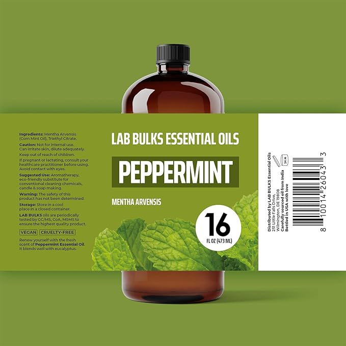 Peppermint Essential Oil (16 oz, 2 Pack) – Bulk Peppermint Oil for Diffusers, Candles, Cleaning &amp; Sprays