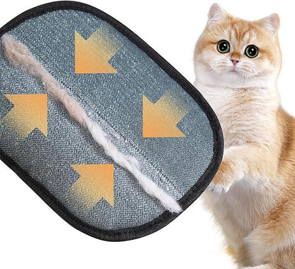 Magic Brush Pet Hair Removal Glove for Cats &amp; Dogs, 2 Pcs Electrostatic Glove for Pet Hair, Cat Grooming Gloves for Hair Removal, Reusable Cat &amp; Dog Hair Remover for Couch, Furniture, Carpet, Curtain