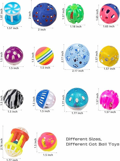 10-Pack Cat Toy Balls with Bells for Kittens and Cats (1.5&