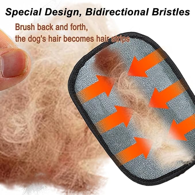 Morphcontainerpet Pet Hair Removal Gloves - Electrostatic Reusable for Cats &amp; Dogs, Furniture, Carpet, Car Seats (1.2 oz) (2pcs)
