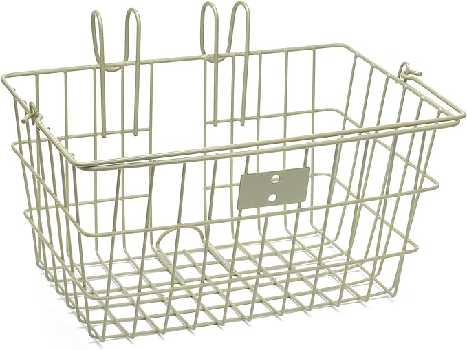 Retrospec Apollo-Lite Lift-Off Bike Basket - Detachable Steel Handlebar Basket with Carrying Handle for Commuting, Shopping &amp; Beach Trips - 14.5in x 9.5in Weather-Resistant Biking Gear