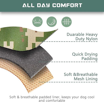 BUMBIN Tactical Dog Harness for Medium Dogs No Pull, Famous TIK Tok No Pull Dog Harness, Fit Smart Reflective Pet Walking Harness for Training, Adjustable Dog Vest Harness with Handle Forest Camo M