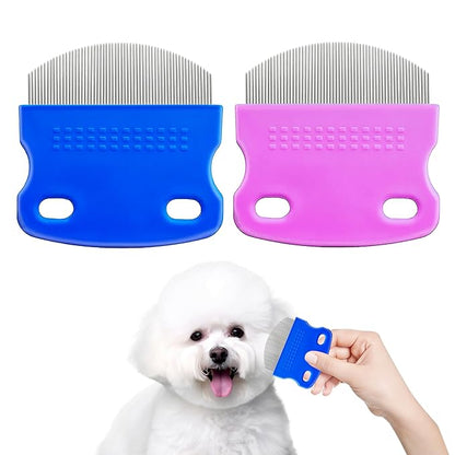 2 Pack Professional Eye Comb For Pets,Stainless Steel Tear Stain Remover For Cats &amp; Dogs,Gentle Round-Head Grooming Tool,Precisely Removes Stains, Dirt And Debris From The Eye Area