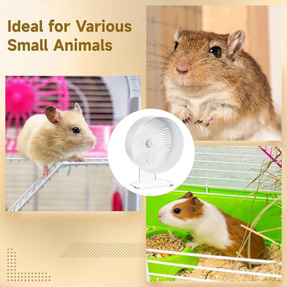 Silent Hamster Wheel, Hamster Exercise Wheel with Adjustable Acrylic Stand, Hamster Exercise Wheel for Gerbil, Syrian &amp; Dwarf, Chinchilla and More Small Animal Hamster Running Wheels (9.5 in)