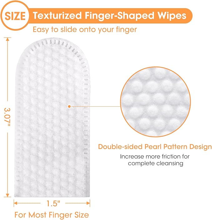 Dog Dental Wipes, Dog Teeth Cleaning Finger Wipes, Reduce Plaque &amp; Tartar, Freshen Breath, Safe Natural Pet Dental Care Finger Wipes for Dog &amp; Cat, Portable &amp; Disposable Dog Tooth Wipes, 50 Ct