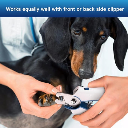 Type-C Rechargeable Dog &amp; Cat Nail Clippers - LED Pet Nail Trimmer with Built-in Nail File, Extra Sharp Blades for Small &amp; Medium Dogs, Indoor Cats (Blue)