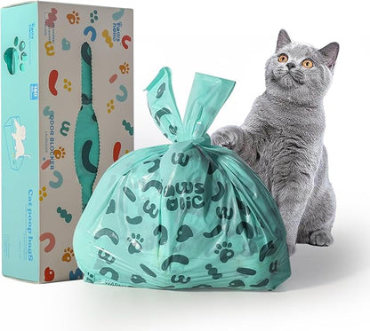 Cat Litter Bags and Dog Poop Bags with Handle, 180 Counts, Cornstarch Based Extra-Thick&amp;100% Leak Proof,Pet Waste Bag for Kitty and Doggie (Lavender Scented)