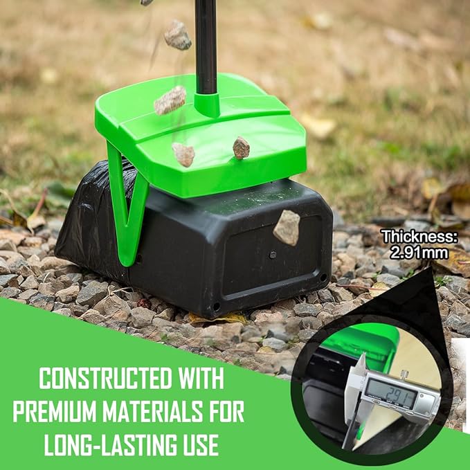 Pooper Scooper Swivel Bin &amp; Rake with 100 Waste Bags, Dog Pooper Scooper with Bag Attachment for Large Medium Small Dogs, Poop Scooper with Lid for Lawn Yard Dog Kennel
