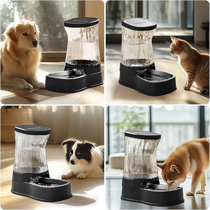 Gardner Pet Automatic Dog Water Dispenser Gravity Stainless Steel Water Waterer Feeder, Large Capacity Water Feeding Bowls for Medium &amp; Large-Sized Dogs Cats Other Pets -(2.1 Gallon)