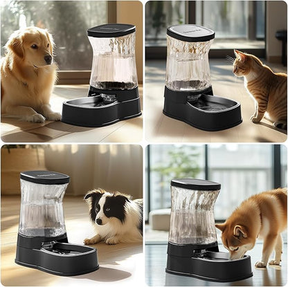 Gardner Pet Automatic Dog Water Dispenser Gravity Stainless Steel Water Waterer Feeder, Large Capacity Water Feeding Bowls for Medium &amp; Large-Sized Dogs Cats Other Pets -(2.1 Gallon)