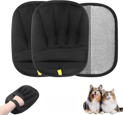 3 Pcs Magic pet Hair Remover Glove - Reusable &amp; Easy-to-Clean cat and Dog Fur Brush for Effortless Grooming, Upgraded Grip and Large Size for Better Coverage
