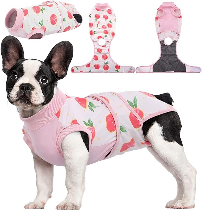 Kuoser Recovery Suit for Dogs Cats After Surgery, Professional Pet Recovery Shirt Dog Abdominal Wounds Bandages, Substitute E-Collar &amp; Cone,Prevent Licking Dog Onesies Pet Surgery Recovery Suit